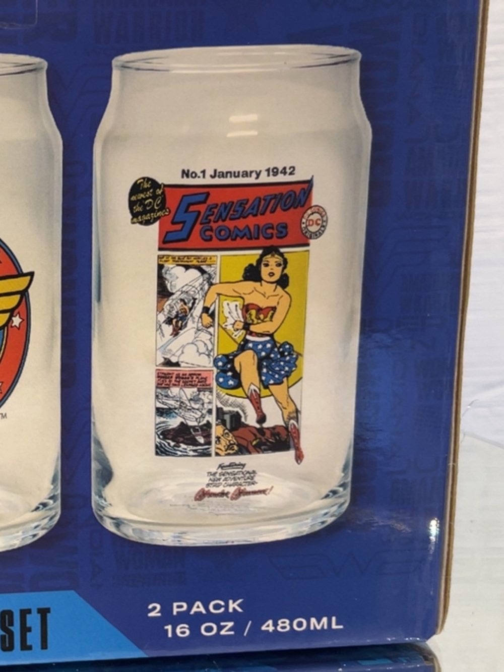 NIB Wonder Woman 2-Pack Glass Set - Picture 3 of 11